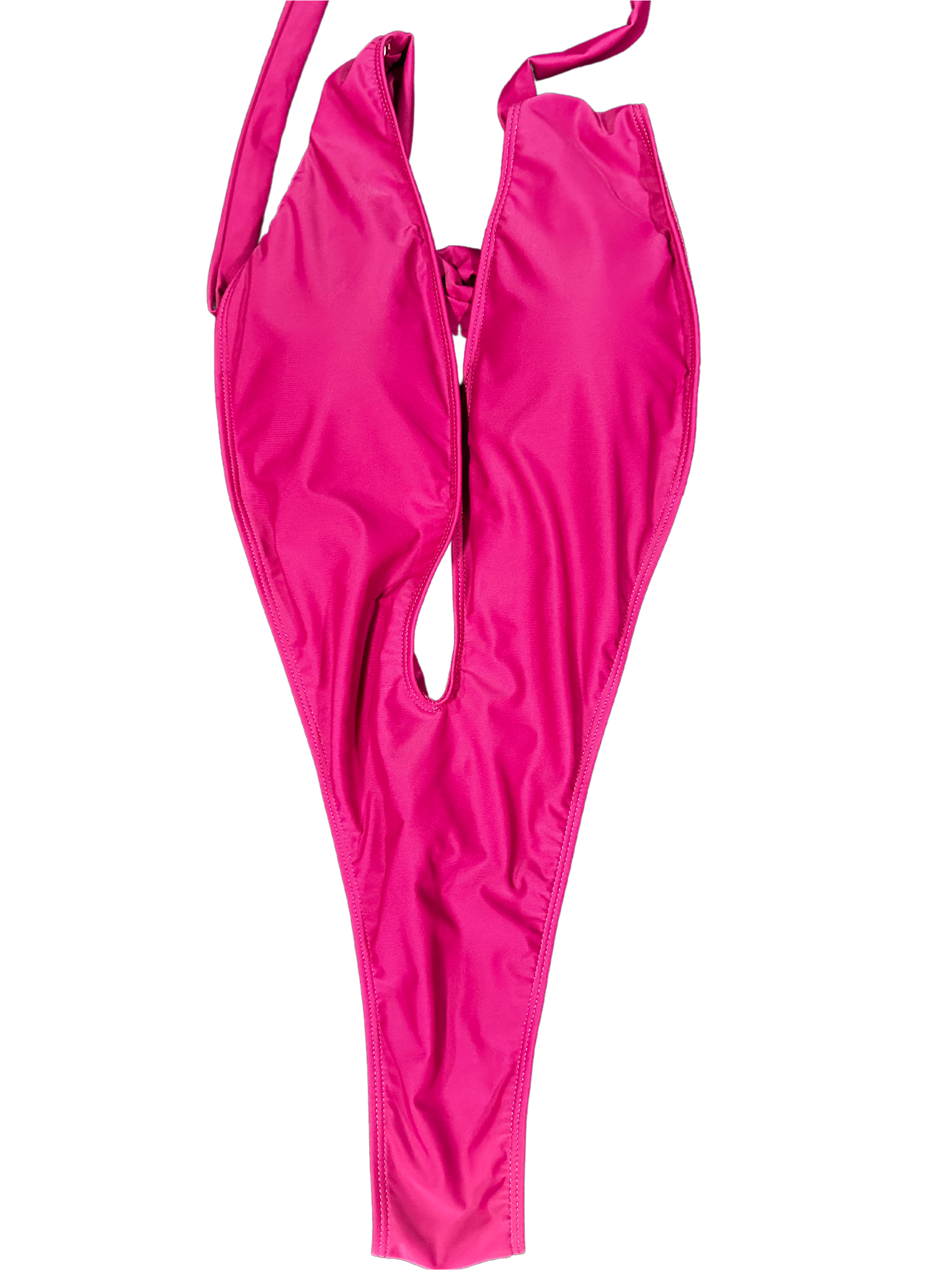 Monokini rose vif avec découpe centrale