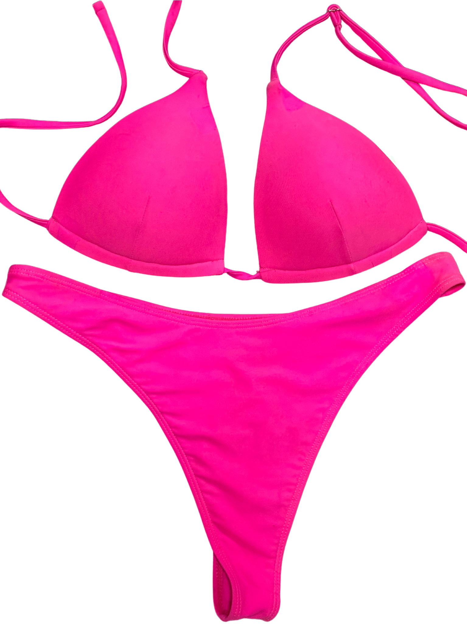 Bikini triangle rose vif classique et chic.