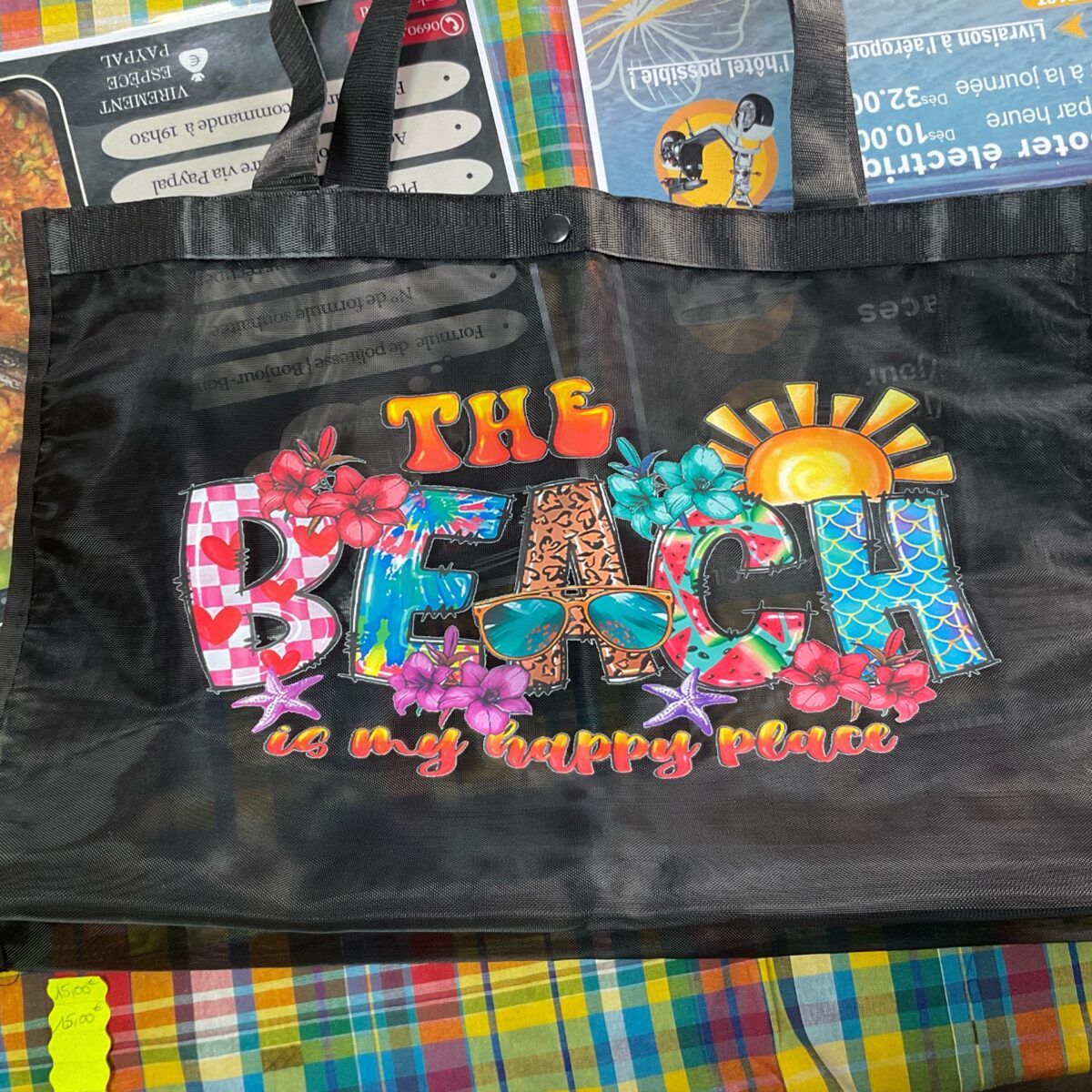 Sac en jute avec motif beach